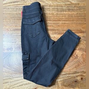 Spanx Gray Stretch Twill Ankle Cargo Pants Womens Small